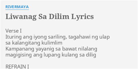 Liwanag sa Dilim (Lyrics) .